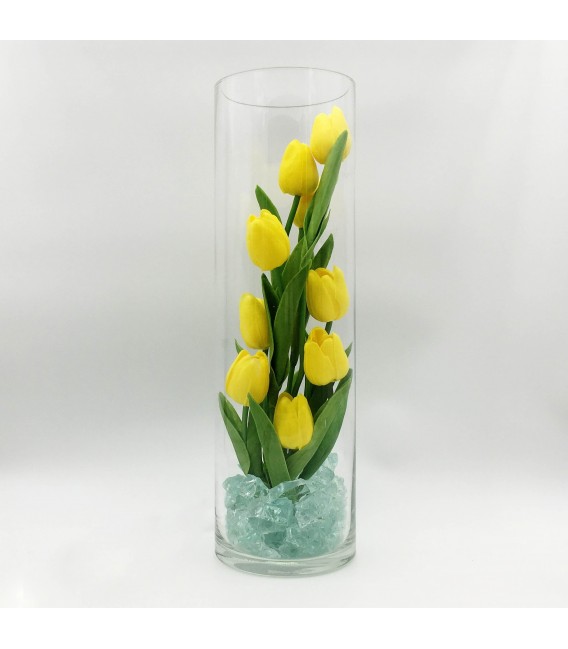 Ночник "Светодиодные цветы" LED Spirit, 9 жёлтых тюльпанов с синей подсветкой — Купить по низкой цене в интернет-магазине