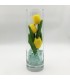Ночник "Светодиодные цветы" LED Florarium, 3 жёлтых тюльпана с зелёной подсветкой — Купить по низкой цене в интернет-магазине