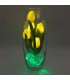 Ночник "Светодиодные цветы" LED Grace, 5 жёлтых тюльпанов с зелёной подсветкой — Купить по низкой цене в интернет-магазине