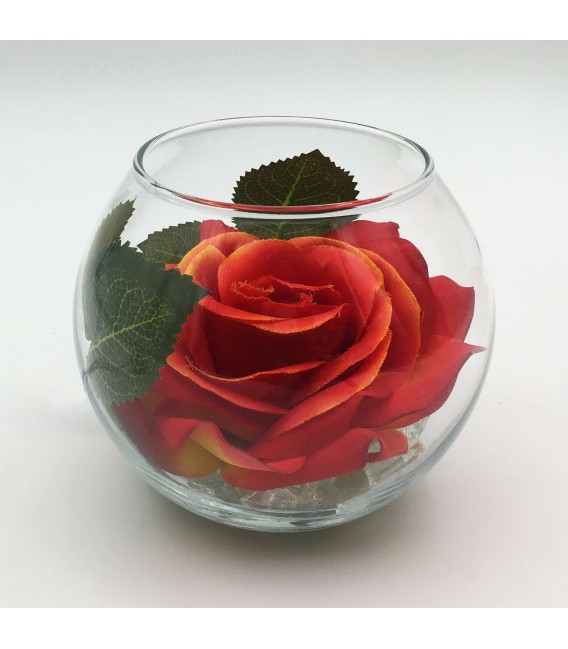Светильник-цветок LED Secret (красная роза с синей подсветкой)