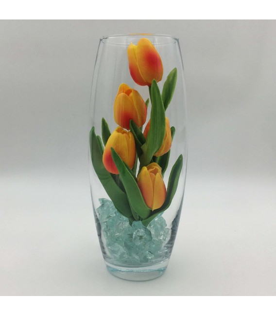 Ночник "Светодиодные цветы" LED Grace, 5 оранжевых тюльпанов с синей подсветкой — Купить по низкой цене в интернет-магазине
