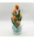 Светильник-цветы LED Grace (5 оранжевых тюльпанов с зелёной подсветкой)