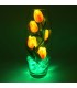 Ночник "Светодиодные цветы" LED Grace, 5 оранжевых тюльпанов с зелёной подсветкой — Купить по низкой цене в интернет-магазине