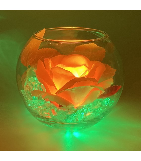 Ночник "Светодиодные цветы" LED Secret, жёлтая роза с зелёной подсветкой — Купить по низкой цене в интернет-магазине
