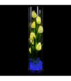 Ночник "Светодиодные цветы" LED Spirit, 9 белых тюльпанов с синей подсветкой