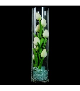Светильник-цветы LED Spirit (9 белых тюльпанов с синей подсветкой)