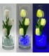 Светильник-цветы LED Florarium (3 белых тюльпана с синей подсветкой)