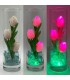 Ночник "Светодиодные цветы" LED Florarium, 3 розовых тюльпана с зелёной подсветкой — Купить по низкой цене в интернет-магазине