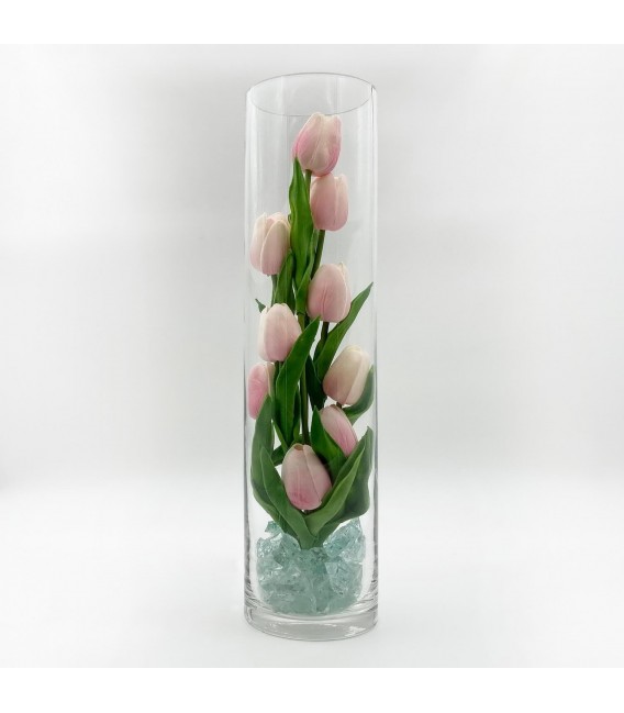 Ночник "Светодиодные цветы" LED Spirit, 9 розовых тюльпанов с синей подсветкой — Купить по низкой цене в интернет-магазине