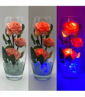 Светильник-цветы LED Harmony (5 розовых роз с синей подсветкой)