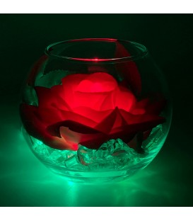 Светильник-цветок LED Secret (красная роза с зелёной подсветкой)