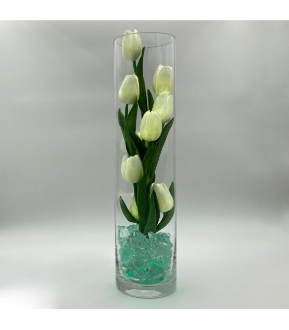 Ночник "Светодиодные цветы" LED Spirit, 9 белых тюльпанов с зелёной подсветкой — Купить по низкой цене в интернет-магазине