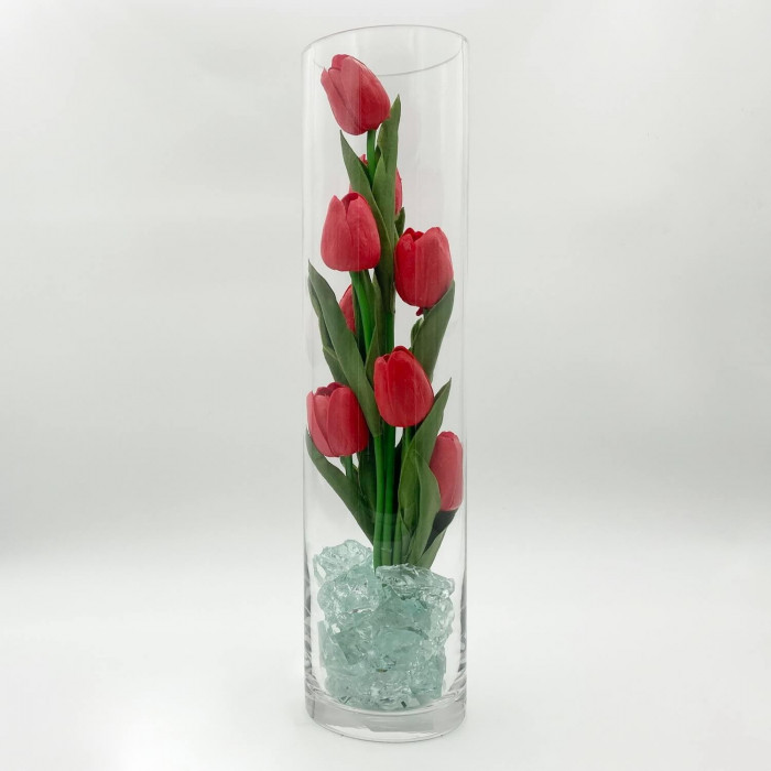 Ночник "Светодиодные цветы" LED Spirit, 9 красных тюльпанов с зелёной подсветкой — Купить по низкой цене в интернет-магазине